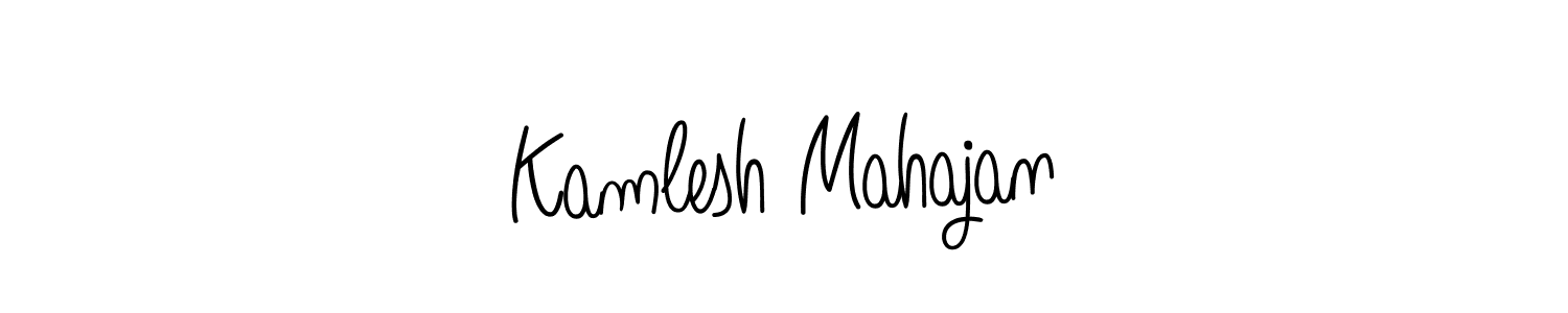 Kamlesh Mahajan stylish signature style. Best Handwritten Sign (Angelique-Rose-font-FFP) for my name. Handwritten Signature Collection Ideas for my name Kamlesh Mahajan. Kamlesh Mahajan signature style 5 images and pictures png
