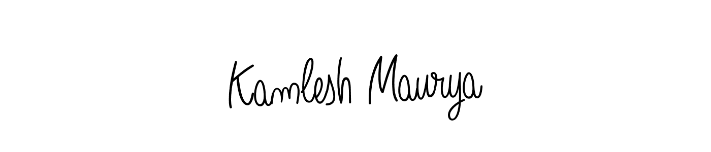 Make a beautiful signature design for name Kamlesh Maurya. With this signature (Angelique-Rose-font-FFP) style, you can create a handwritten signature for free. Kamlesh Maurya signature style 5 images and pictures png
