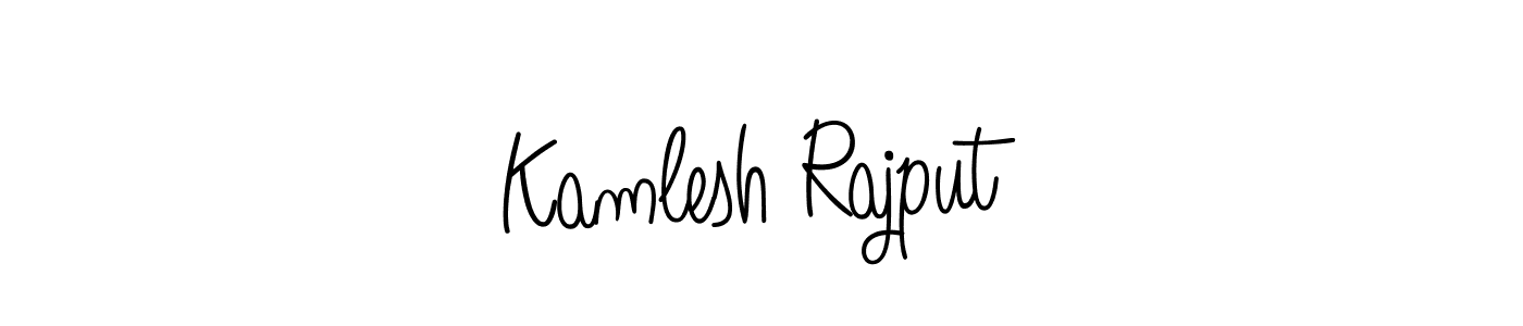 The best way (Angelique-Rose-font-FFP) to make a short signature is to pick only two or three words in your name. The name Kamlesh Rajput include a total of six letters. For converting this name. Kamlesh Rajput signature style 5 images and pictures png