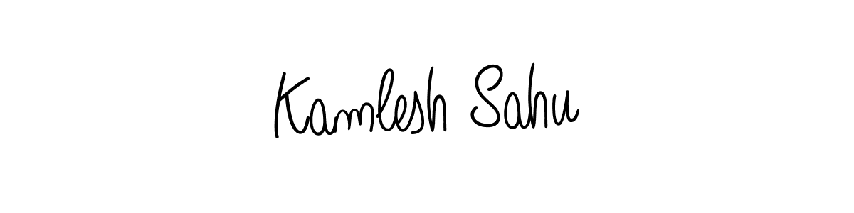 Use a signature maker to create a handwritten signature online. With this signature software, you can design (Angelique-Rose-font-FFP) your own signature for name Kamlesh Sahu. Kamlesh Sahu signature style 5 images and pictures png