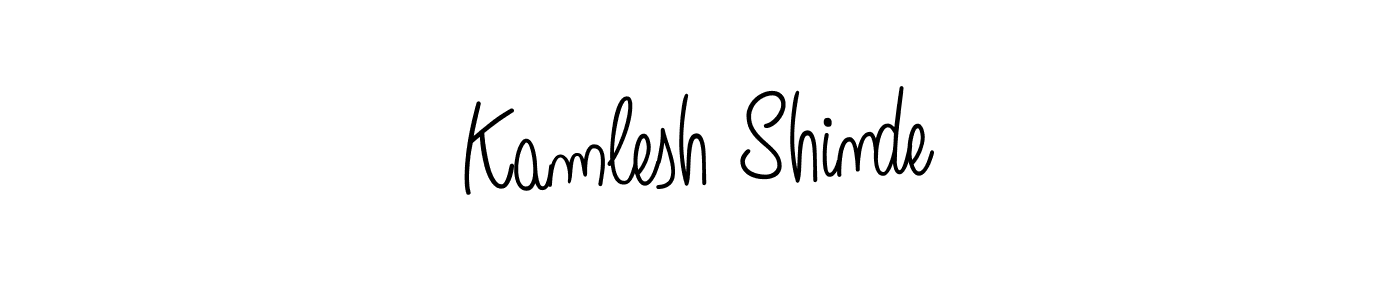 Create a beautiful signature design for name Kamlesh Shinde. With this signature (Angelique-Rose-font-FFP) fonts, you can make a handwritten signature for free. Kamlesh Shinde signature style 5 images and pictures png