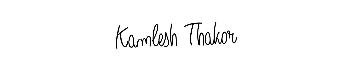 How to make Kamlesh Thakor name signature. Use Angelique-Rose-font-FFP style for creating short signs online. This is the latest handwritten sign. Kamlesh Thakor signature style 5 images and pictures png