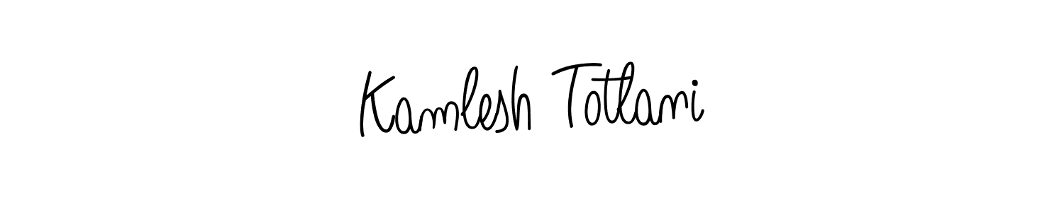 You should practise on your own different ways (Angelique-Rose-font-FFP) to write your name (Kamlesh Totlani) in signature. don't let someone else do it for you. Kamlesh Totlani signature style 5 images and pictures png