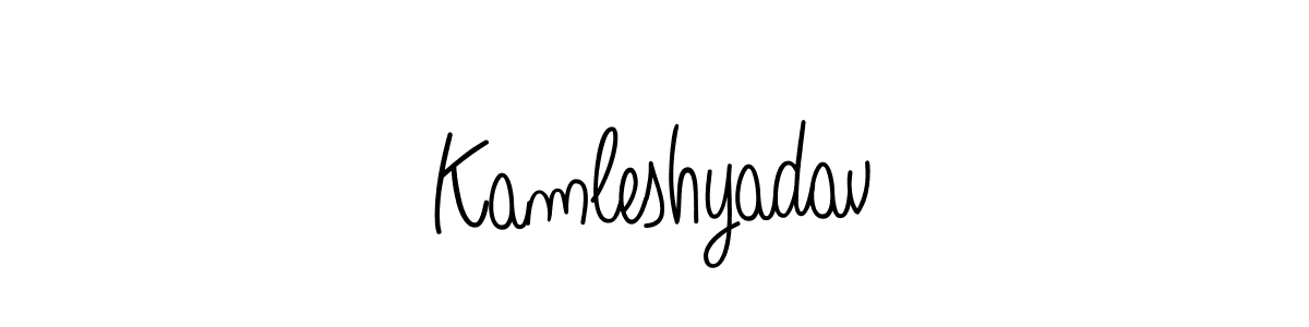 Use a signature maker to create a handwritten signature online. With this signature software, you can design (Angelique-Rose-font-FFP) your own signature for name Kamleshyadav. Kamleshyadav signature style 5 images and pictures png