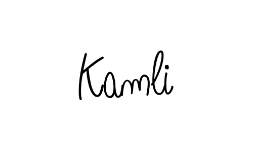 Create a beautiful signature design for name Kamli. With this signature (Angelique-Rose-font-FFP) fonts, you can make a handwritten signature for free. Kamli signature style 5 images and pictures png