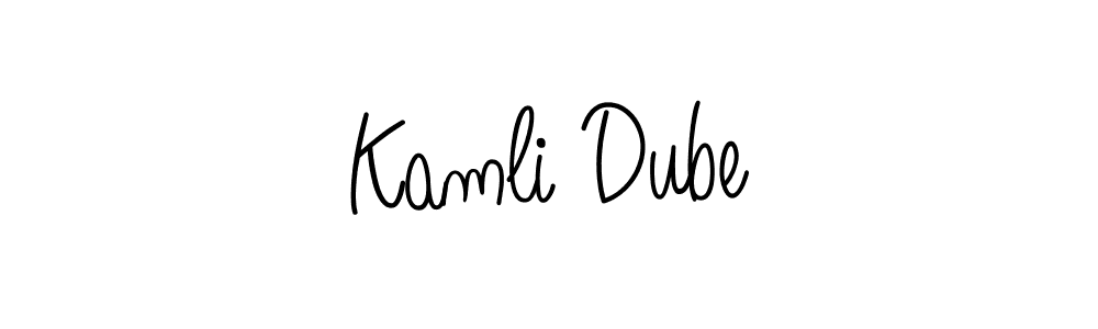 You should practise on your own different ways (Angelique-Rose-font-FFP) to write your name (Kamli Dube) in signature. don't let someone else do it for you. Kamli Dube signature style 5 images and pictures png