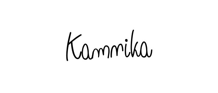 Make a beautiful signature design for name Kamnika. With this signature (Angelique-Rose-font-FFP) style, you can create a handwritten signature for free. Kamnika signature style 5 images and pictures png