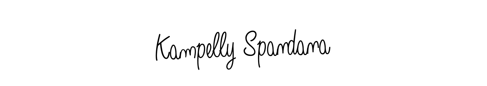 Design your own signature with our free online signature maker. With this signature software, you can create a handwritten (Angelique-Rose-font-FFP) signature for name Kampelly Spandana. Kampelly Spandana signature style 5 images and pictures png