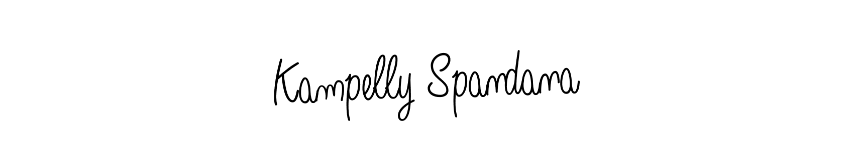 Design your own signature with our free online signature maker. With this signature software, you can create a handwritten (Angelique-Rose-font-FFP) signature for name Kampelly Spandana. Kampelly Spandana signature style 5 images and pictures png