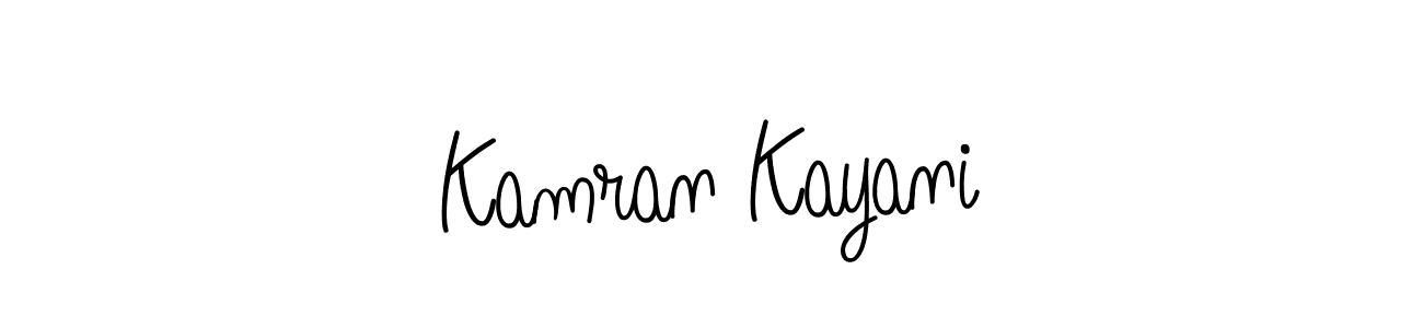 Angelique-Rose-font-FFP is a professional signature style that is perfect for those who want to add a touch of class to their signature. It is also a great choice for those who want to make their signature more unique. Get Kamran Kayani name to fancy signature for free. Kamran Kayani signature style 5 images and pictures png