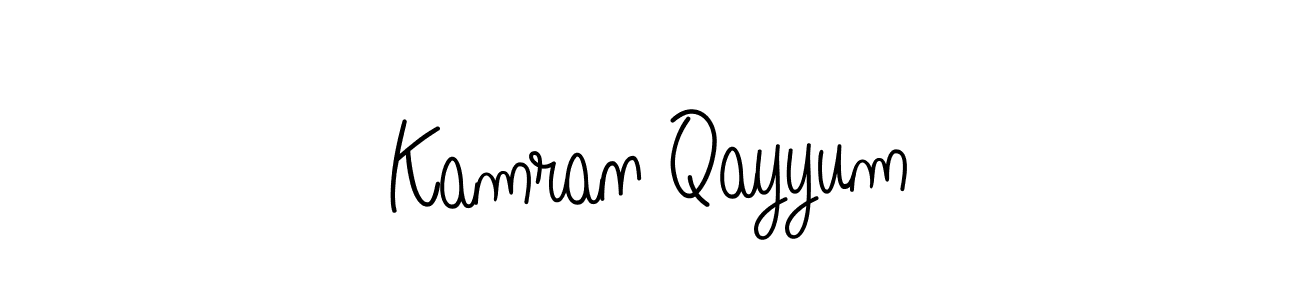 How to make Kamran Qayyum name signature. Use Angelique-Rose-font-FFP style for creating short signs online. This is the latest handwritten sign. Kamran Qayyum signature style 5 images and pictures png