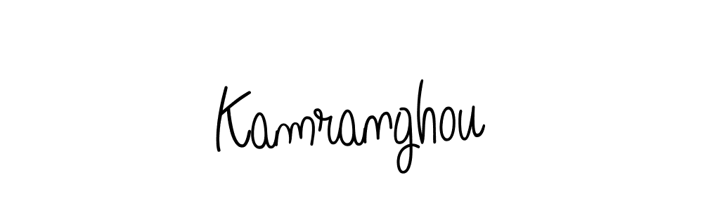 Use a signature maker to create a handwritten signature online. With this signature software, you can design (Angelique-Rose-font-FFP) your own signature for name Kamranghou. Kamranghou signature style 5 images and pictures png