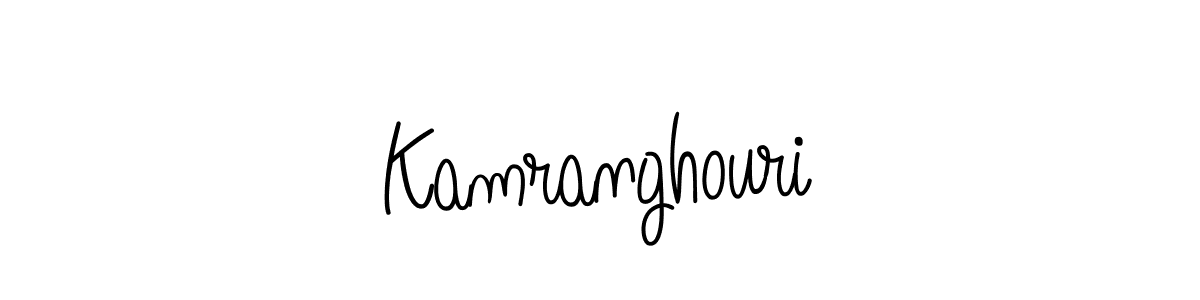 Make a beautiful signature design for name Kamranghouri. With this signature (Angelique-Rose-font-FFP) style, you can create a handwritten signature for free. Kamranghouri signature style 5 images and pictures png