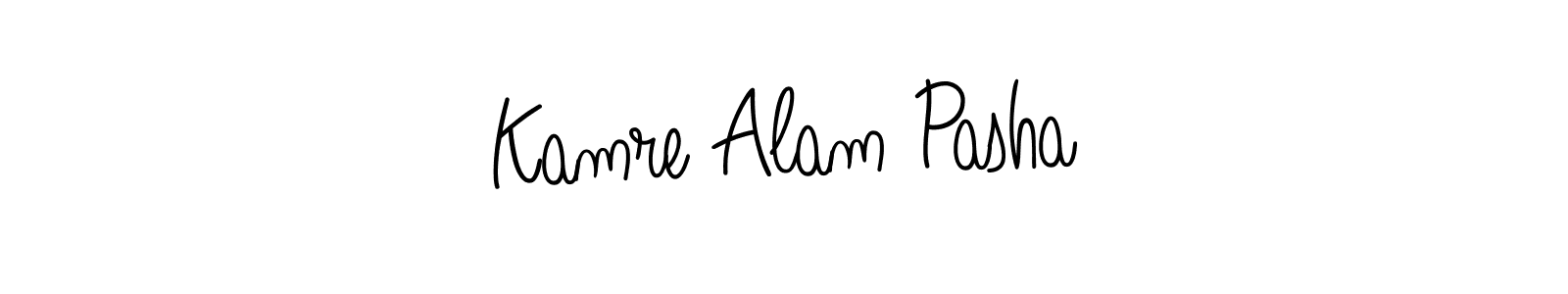 You should practise on your own different ways (Angelique-Rose-font-FFP) to write your name (Kamre Alam Pasha) in signature. don't let someone else do it for you. Kamre Alam Pasha signature style 5 images and pictures png