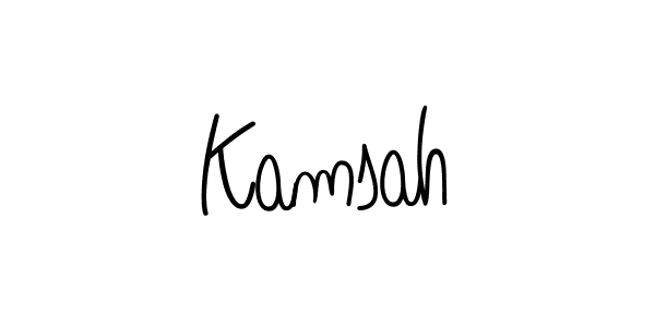 Design your own signature with our free online signature maker. With this signature software, you can create a handwritten (Angelique-Rose-font-FFP) signature for name Kamsah. Kamsah signature style 5 images and pictures png
