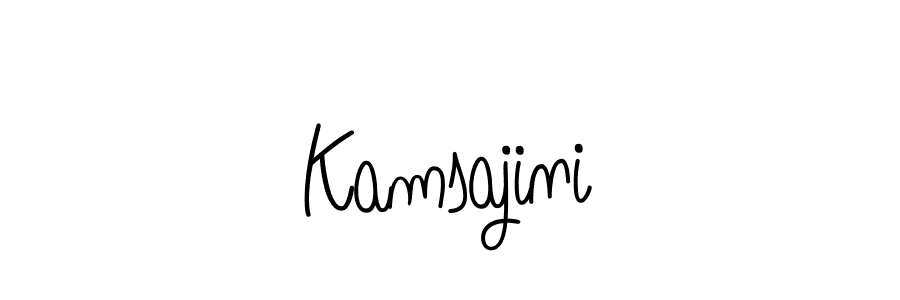 Make a beautiful signature design for name Kamsajini. With this signature (Angelique-Rose-font-FFP) style, you can create a handwritten signature for free. Kamsajini signature style 5 images and pictures png