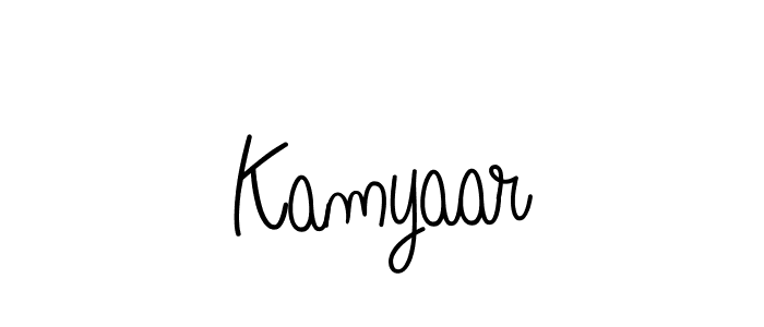 You should practise on your own different ways (Angelique-Rose-font-FFP) to write your name (Kamyaar) in signature. don't let someone else do it for you. Kamyaar signature style 5 images and pictures png