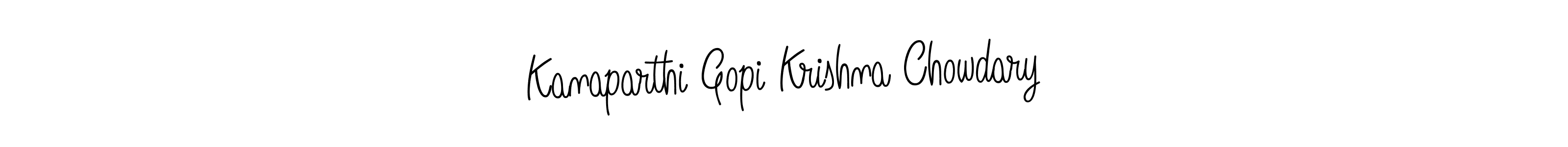 Create a beautiful signature design for name Kanaparthi Gopi Krishna Chowdary. With this signature (Angelique-Rose-font-FFP) fonts, you can make a handwritten signature for free. Kanaparthi Gopi Krishna Chowdary signature style 5 images and pictures png