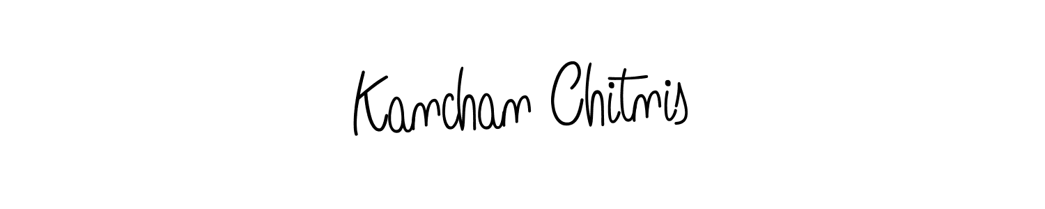 You should practise on your own different ways (Angelique-Rose-font-FFP) to write your name (Kanchan Chitnis) in signature. don't let someone else do it for you. Kanchan Chitnis signature style 5 images and pictures png