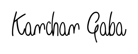 The best way (Angelique-Rose-font-FFP) to make a short signature is to pick only two or three words in your name. For converting this name Kanchan Gaba. Kanchan Gaba signature style 5 images and pictures png