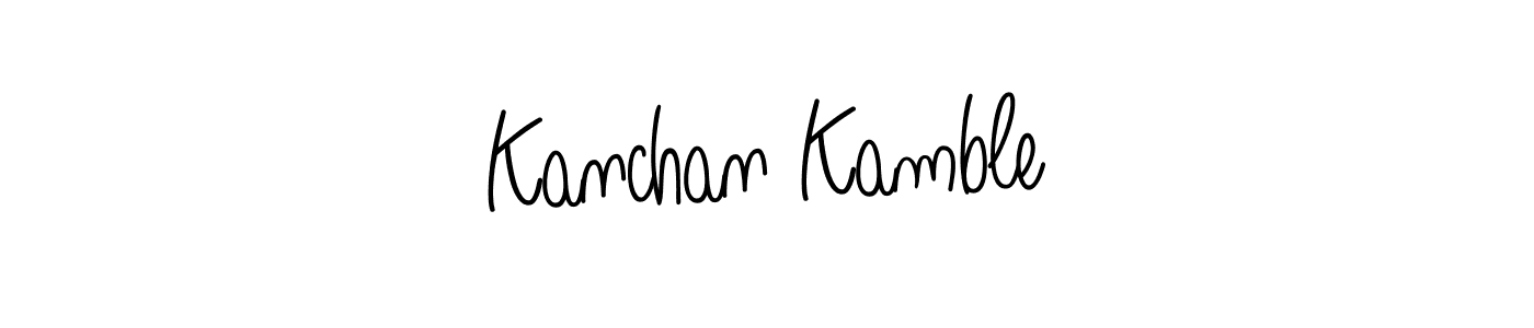 The best way (Angelique-Rose-font-FFP) to make a short signature is to pick only two or three words in your name. The name Kanchan Kamble include a total of six letters. For converting this name. Kanchan Kamble signature style 5 images and pictures png