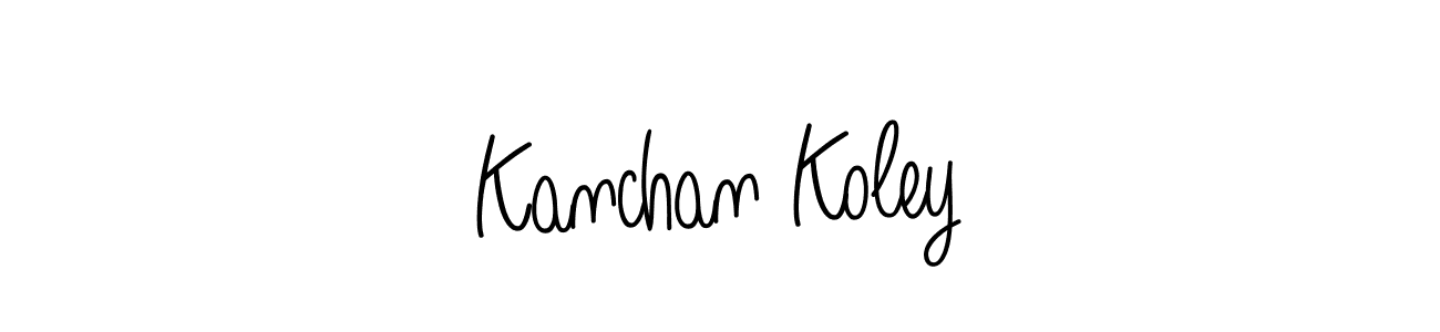 Create a beautiful signature design for name Kanchan Koley. With this signature (Angelique-Rose-font-FFP) fonts, you can make a handwritten signature for free. Kanchan Koley signature style 5 images and pictures png