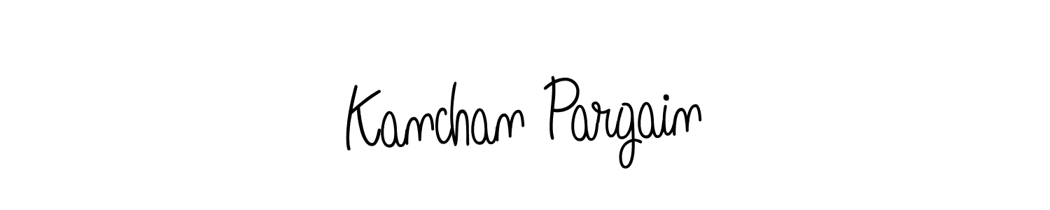 You should practise on your own different ways (Angelique-Rose-font-FFP) to write your name (Kanchan Pargain) in signature. don't let someone else do it for you. Kanchan Pargain signature style 5 images and pictures png