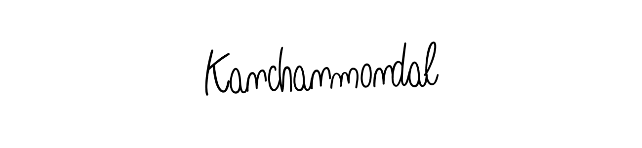 Use a signature maker to create a handwritten signature online. With this signature software, you can design (Angelique-Rose-font-FFP) your own signature for name Kanchanmondal. Kanchanmondal signature style 5 images and pictures png