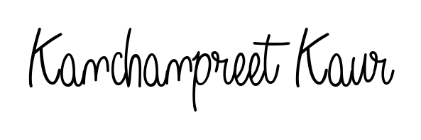 Explore multiple handwriting variations for Kanchanpreet Kaur including this stunning Angelique-Rose-font-FFP design. Free to use across all platforms. Kanchanpreet Kaur signature style 5 images and pictures png