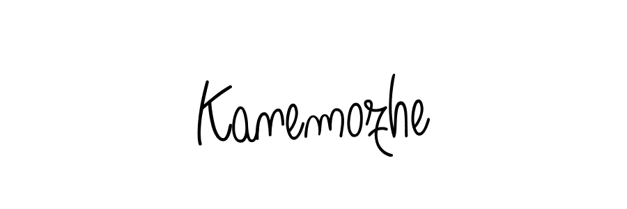 Kanemozhe stylish signature style. Best Handwritten Sign (Angelique-Rose-font-FFP) for my name. Handwritten Signature Collection Ideas for my name Kanemozhe. Kanemozhe signature style 5 images and pictures png