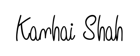 How to make Kanhai Shah name signature. Use Angelique-Rose-font-FFP style for creating short signs online. This is the latest handwritten sign. Kanhai Shah signature style 5 images and pictures png