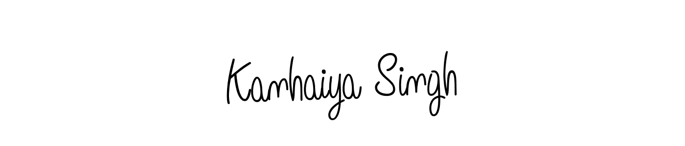 How to make Kanhaiya Singh name signature. Use Angelique-Rose-font-FFP style for creating short signs online. This is the latest handwritten sign. Kanhaiya Singh signature style 5 images and pictures png