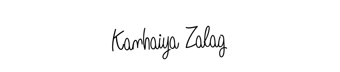 You should practise on your own different ways (Angelique-Rose-font-FFP) to write your name (Kanhaiya Zalag) in signature. don't let someone else do it for you. Kanhaiya Zalag signature style 5 images and pictures png