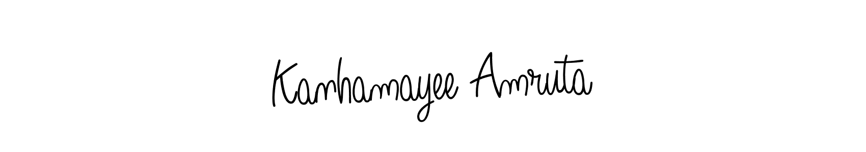 Create a beautiful signature design for name Kanhamayee Amruta. With this signature (Angelique-Rose-font-FFP) fonts, you can make a handwritten signature for free. Kanhamayee Amruta signature style 5 images and pictures png