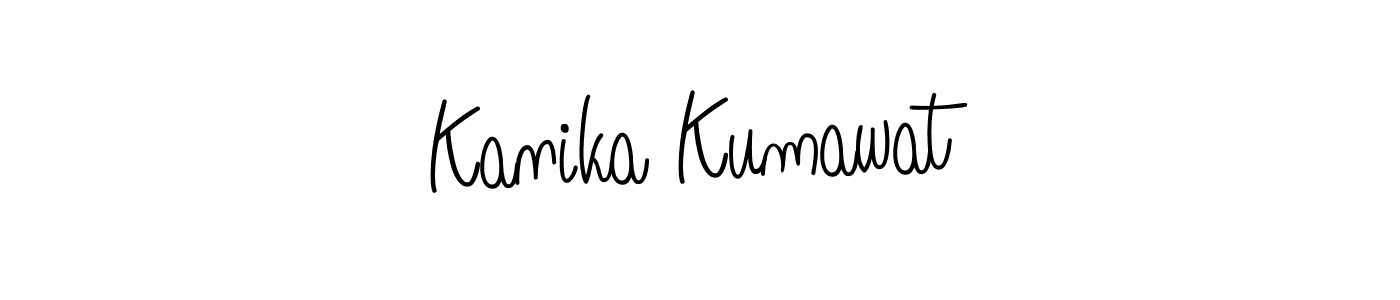You should practise on your own different ways (Angelique-Rose-font-FFP) to write your name (Kanika Kumawat) in signature. don't let someone else do it for you. Kanika Kumawat signature style 5 images and pictures png