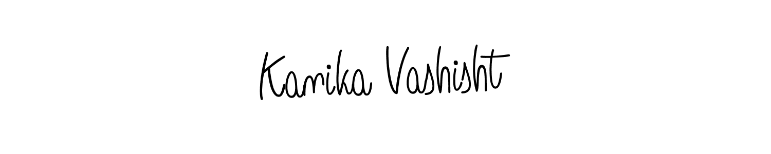 You should practise on your own different ways (Angelique-Rose-font-FFP) to write your name (Kanika Vashisht) in signature. don't let someone else do it for you. Kanika Vashisht signature style 5 images and pictures png