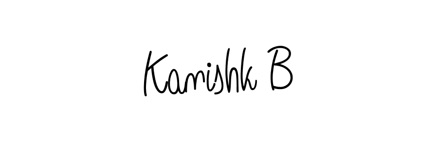 Make a beautiful signature design for name Kanishk B. With this signature (Angelique-Rose-font-FFP) style, you can create a handwritten signature for free. Kanishk B signature style 5 images and pictures png