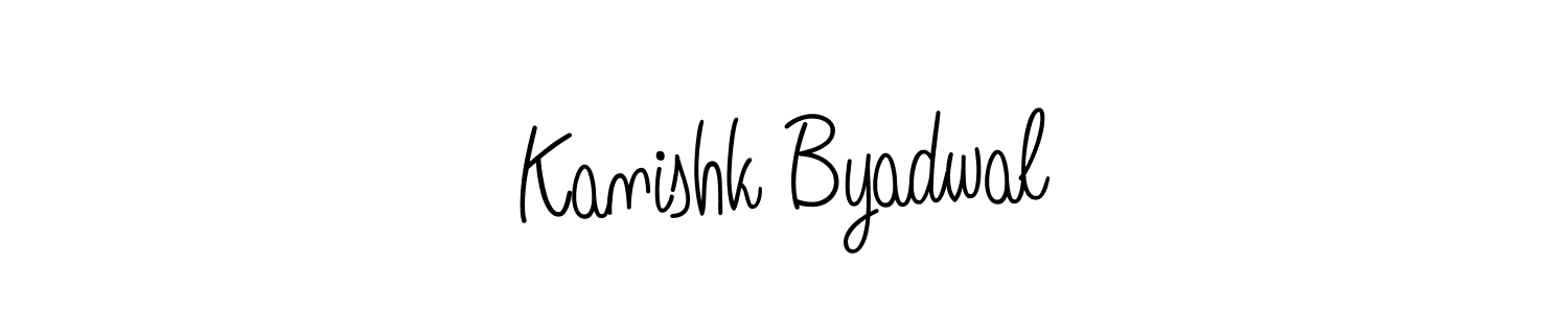 Make a beautiful signature design for name Kanishk Byadwal. With this signature (Angelique-Rose-font-FFP) style, you can create a handwritten signature for free. Kanishk Byadwal signature style 5 images and pictures png
