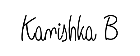 A dynamic signature style for Kanishka B using Angelique-Rose-font-FFP script. Designed to look authentic, handwritten, and professional. Kanishka B signature style 5 images and pictures png