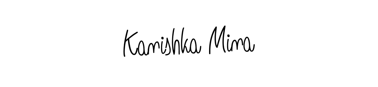 How to make Kanishka Mina name signature. Use Angelique-Rose-font-FFP style for creating short signs online. This is the latest handwritten sign. Kanishka Mina signature style 5 images and pictures png
