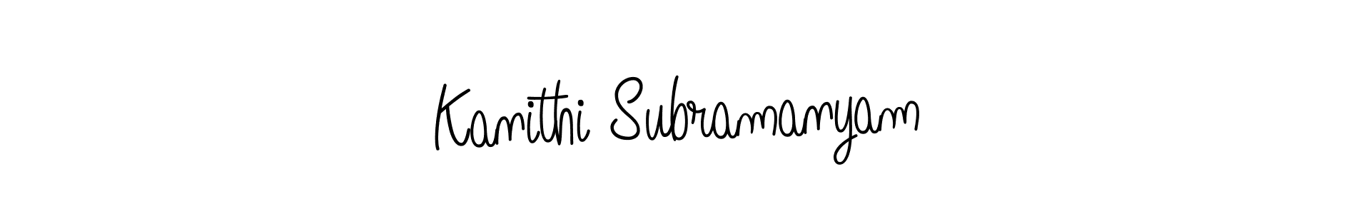 Create a beautiful signature design for name Kanithi Subramanyam. With this signature (Angelique-Rose-font-FFP) fonts, you can make a handwritten signature for free. Kanithi Subramanyam signature style 5 images and pictures png