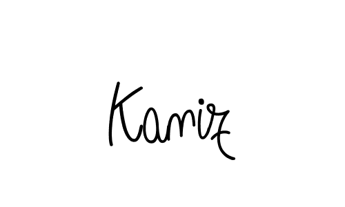 Design your own signature with our free online signature maker. With this signature software, you can create a handwritten (Angelique-Rose-font-FFP) signature for name Kaniz. Kaniz signature style 5 images and pictures png