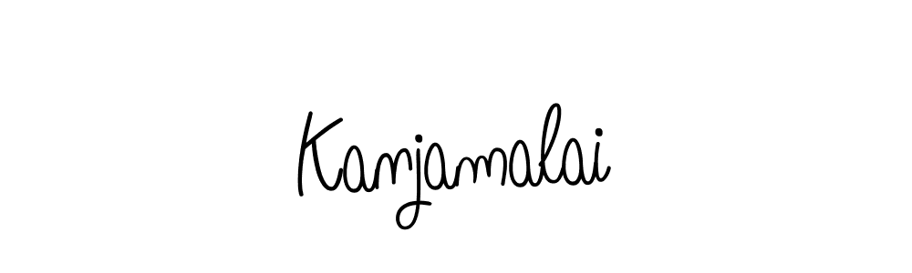 Kanjamalai stylish signature style. Best Handwritten Sign (Angelique-Rose-font-FFP) for my name. Handwritten Signature Collection Ideas for my name Kanjamalai. Kanjamalai signature style 5 images and pictures png