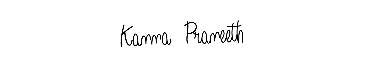 The best way (Angelique-Rose-font-FFP) to make a short signature is to pick only two or three words in your name. The name Kanna  Praneeth include a total of six letters. For converting this name. Kanna  Praneeth signature style 5 images and pictures png