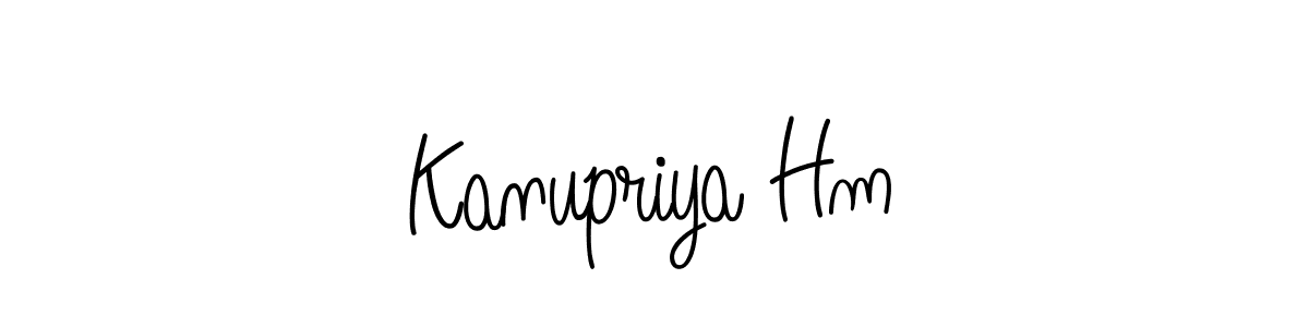 How to make Kanupriya Hm name signature. Use Angelique-Rose-font-FFP style for creating short signs online. This is the latest handwritten sign. Kanupriya Hm signature style 5 images and pictures png