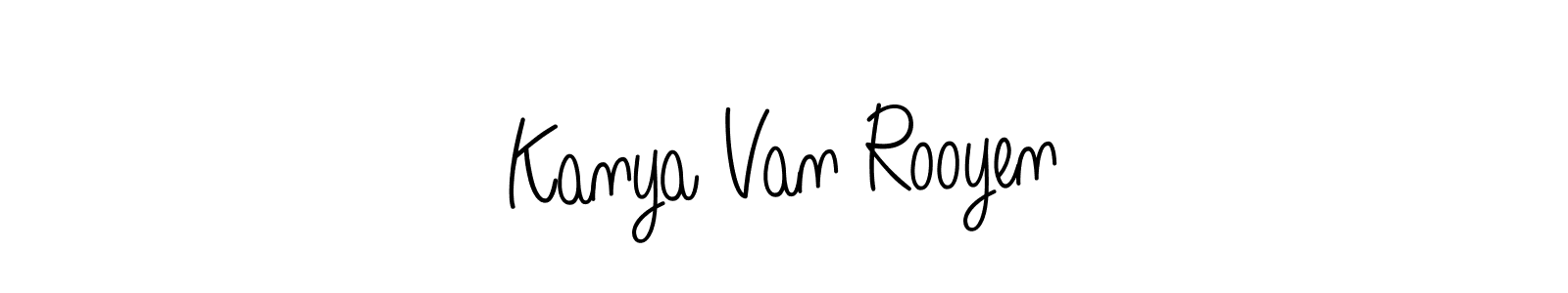 The best way (Angelique-Rose-font-FFP) to make a short signature is to pick only two or three words in your name. The name Kanya Van Rooyen include a total of six letters. For converting this name. Kanya Van Rooyen signature style 5 images and pictures png