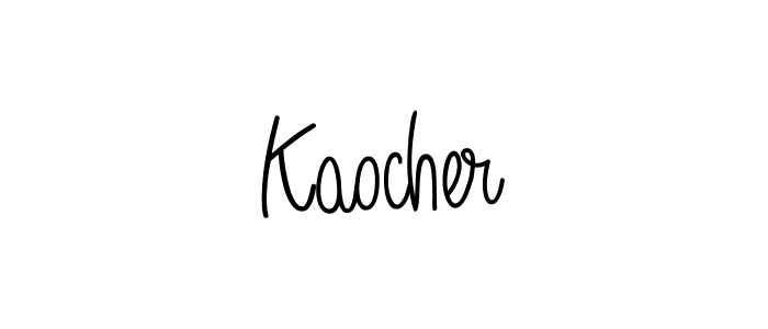 Design your own signature with our free online signature maker. With this signature software, you can create a handwritten (Angelique-Rose-font-FFP) signature for name Kaocher. Kaocher signature style 5 images and pictures png