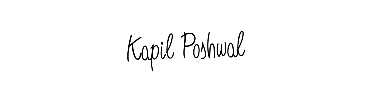 How to make Kapil Poshwal name signature. Use Angelique-Rose-font-FFP style for creating short signs online. This is the latest handwritten sign. Kapil Poshwal signature style 5 images and pictures png