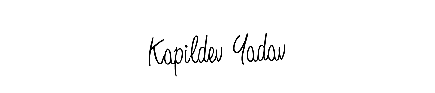 Use a signature maker to create a handwritten signature online. With this signature software, you can design (Angelique-Rose-font-FFP) your own signature for name Kapildev Yadav. Kapildev Yadav signature style 5 images and pictures png