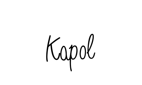 Make a beautiful signature design for name Kapol. With this signature (Angelique-Rose-font-FFP) style, you can create a handwritten signature for free. Kapol signature style 5 images and pictures png